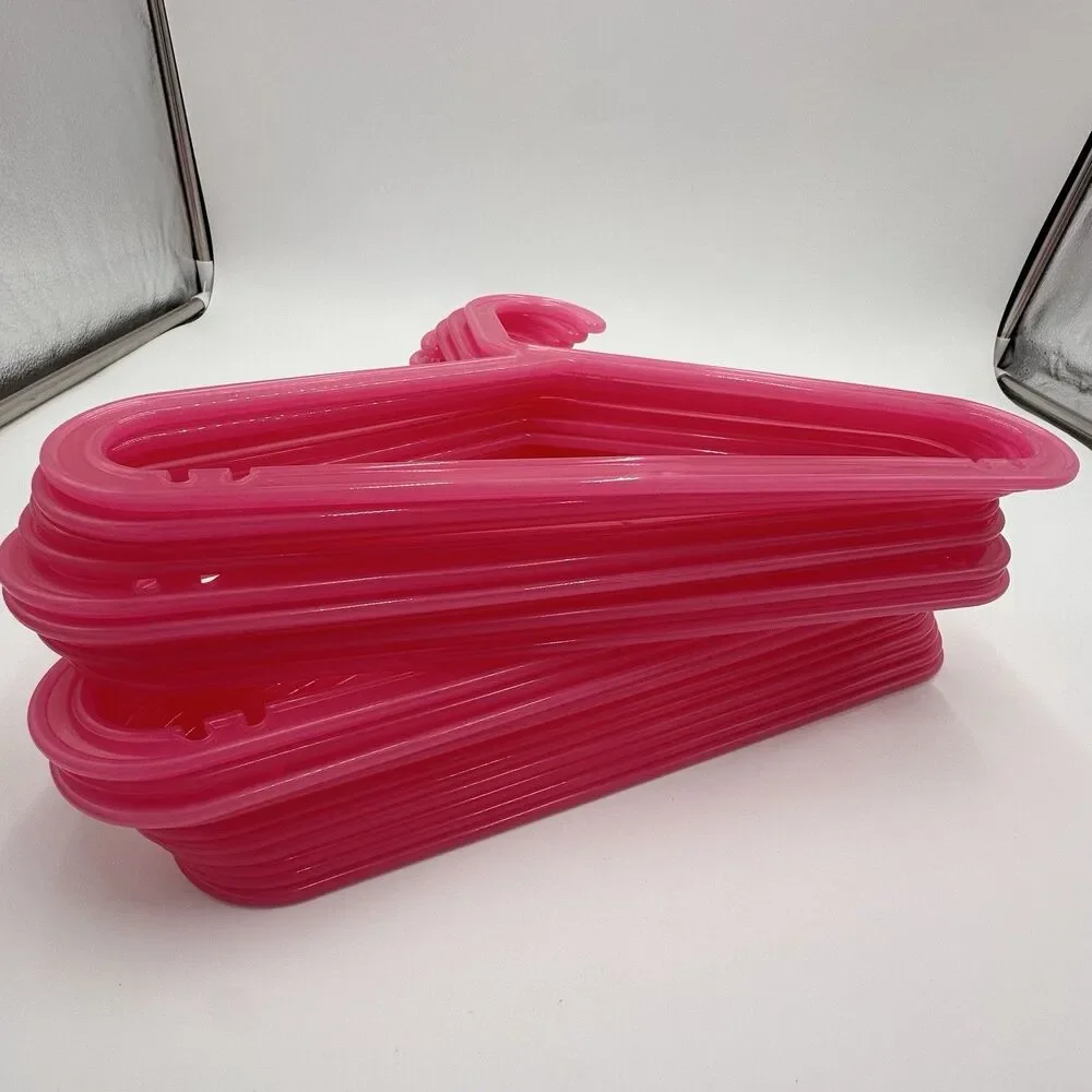 IKEA BAGIS Childrens Clothes Hangers Anna Efverlund Neon Pink Lot of 21 Vintage